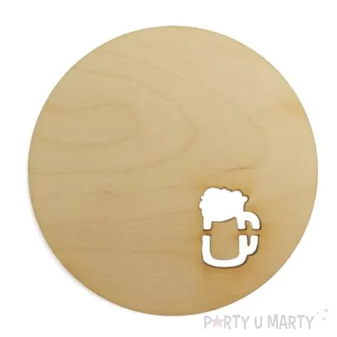 podkladka drewniana kufel piwa okragla 10 cm