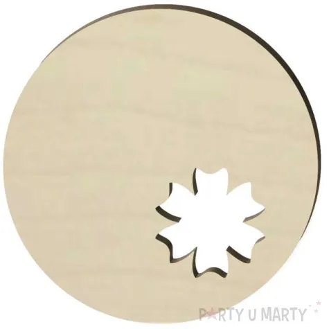 podkladka drewniana kwiat chabru okragla 10 cm