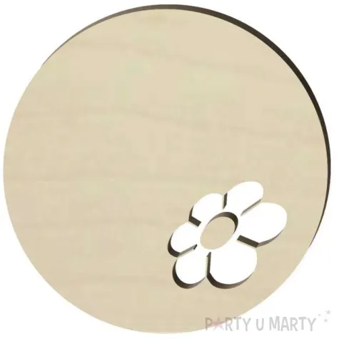 podkladka drewniana kwiatek kaczeniec okragla 10 cm