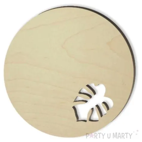 podkladka drewniana monstera lisc okragla 10 cm