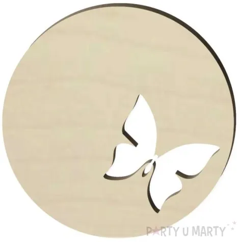 podkladka drewniana motylek okragla 10 cm