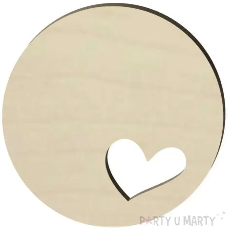 podkladka drewniana serce pelne okragla 10 cm