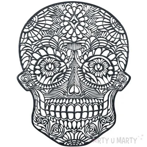 podkladka na stol czaszka halloween czarny guirca 38 cm