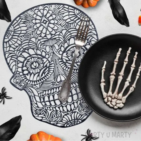 podkladka na stol czaszka halloween czarny guirca 38 cm