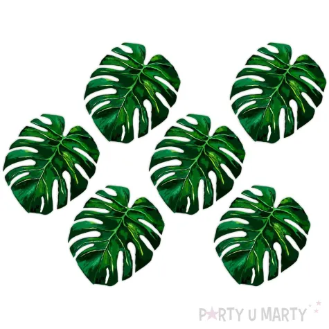 podkladka papierowa pod talerz hello aloha monstera zielona 20 cm 6 szt