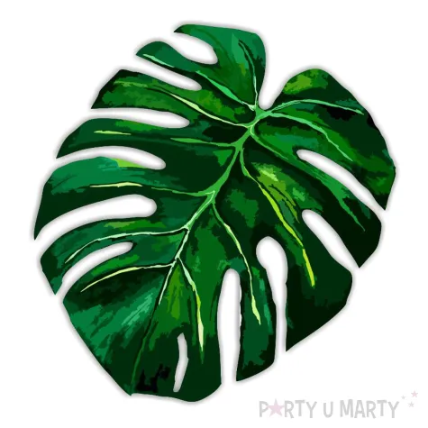podkladka papierowa pod talerz hello aloha monstera zielona 20 cm 6 szt