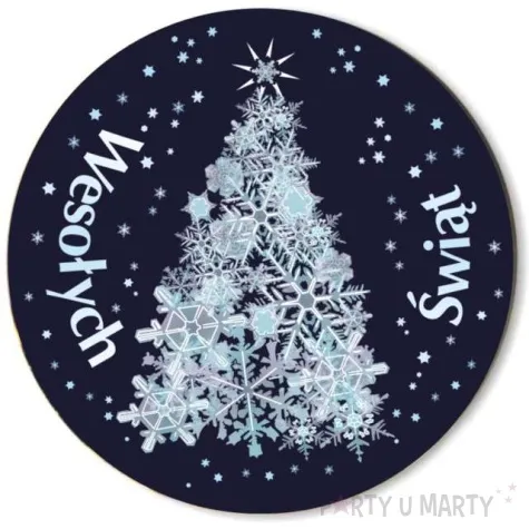 podkladki drewniane choinka ze sniezynek 6 szt