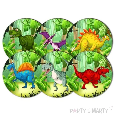 podkladki drewniane dinozaury mix 6 szt