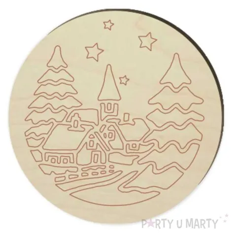 podkladki drewniane domek w lesie 6 szt