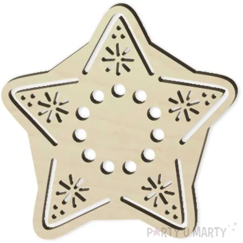 podkladki drewniane gwiazda 6 szt