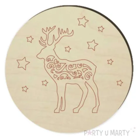 podkladki drewniane jelen i gwiazdy 6 szt