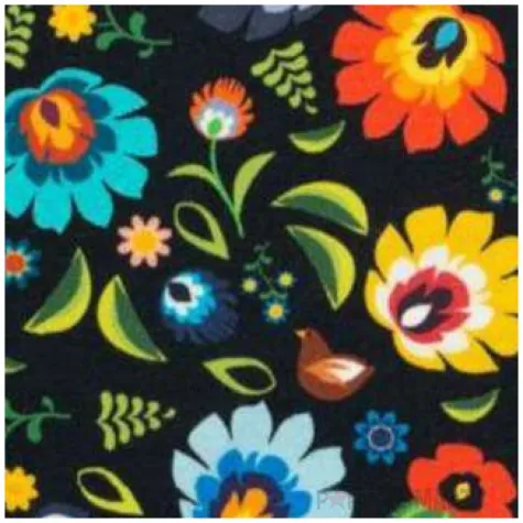 podkladki drewniane kwiaty lowickie w czerni 6 szt