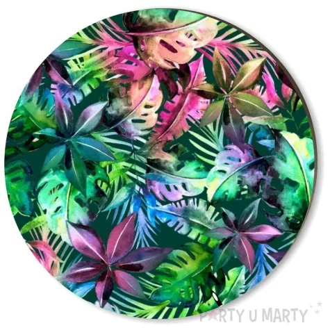 podkladki drewniane liscie palmy zielono rozowe 6 szt