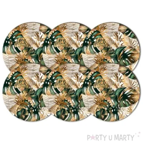 podkladki drewniane liscie palmy zlote 6 szt
