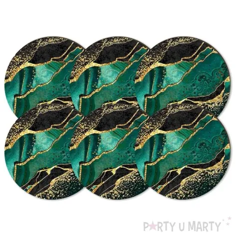 podkladki drewniane marmur malahitowa zielen 6 szt