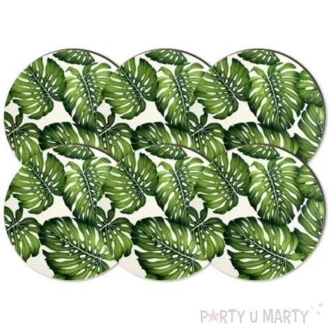 podkladki drewniane monster leaf 6 szt