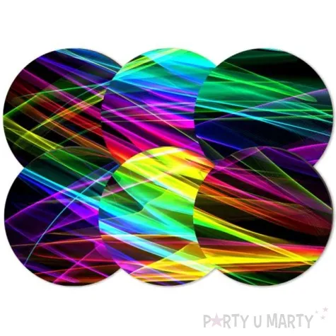 podkladki drewniane neonowe swiatlo mix 6 szt