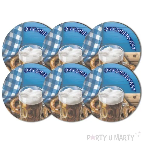 podkladki drewniane oktoberfest kufel piwa 6 szt