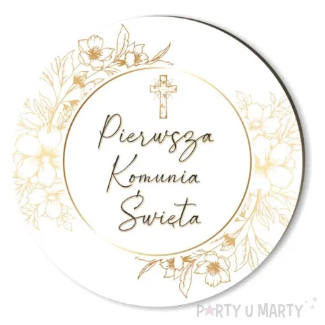 podkladki drewniane pierwsza komunia swieta gold line 6 szt