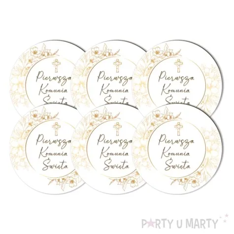 podkladki drewniane pierwsza komunia swieta gold line 6 szt