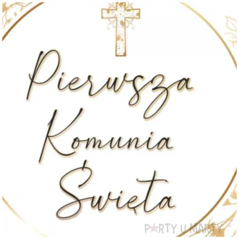 podkladki drewniane pierwsza komunia swieta gold line 6 szt