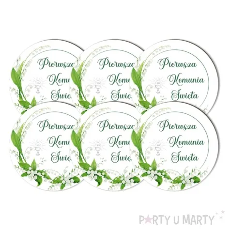 podkladki drewniane pierwsza komunia swieta konwalie 6 szt