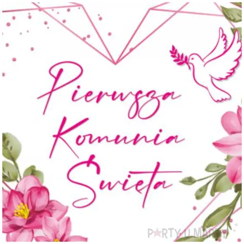 podkladki drewniane pierwsza komunia swieta rozowe serce 6 szt