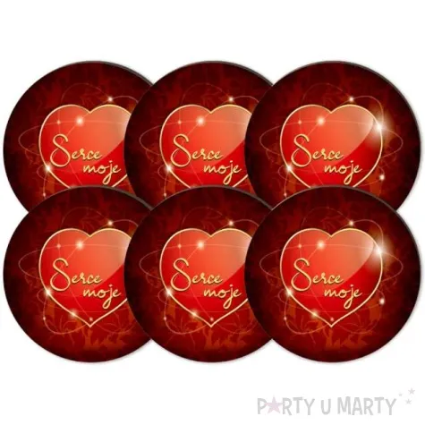 podkladki drewniane serce moje 6 szt