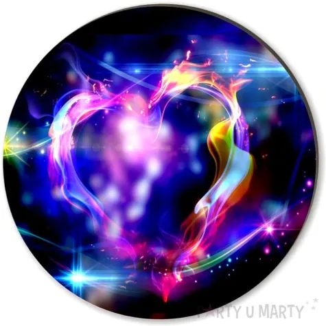 podkladki drewniane serce z plomieni 6 szt