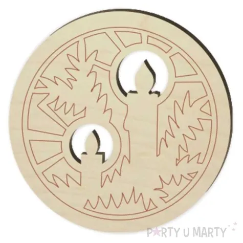 podkladki drewniane swiateczny stroik 6 szt