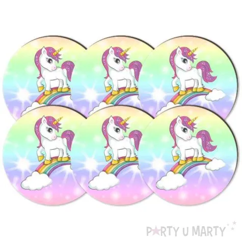 podkladki drewniane unicorn jednorozec 6 szt