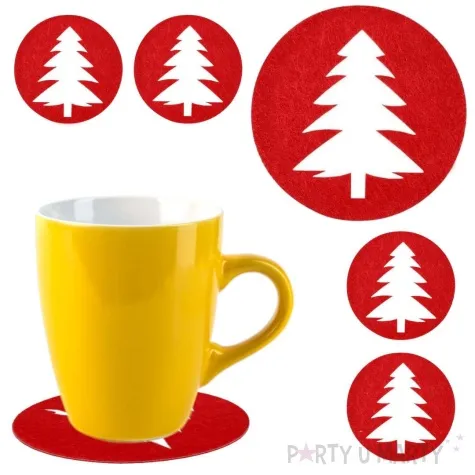 podkladki filcowe choinka czerwony czakos 6 szt
