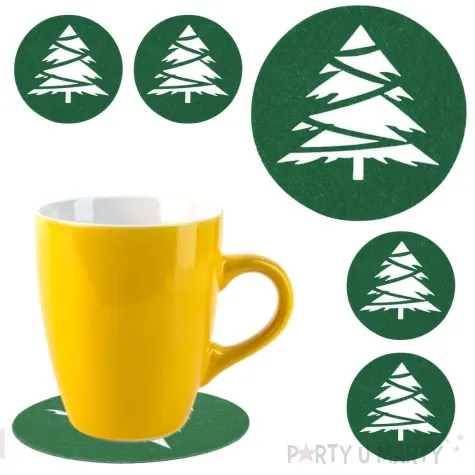 podkladki filcowe choinka z lancuchem zielony czakos 6 szt