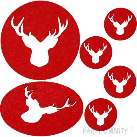 podkladki filcowe jelonek czerwony czakos 6 szt