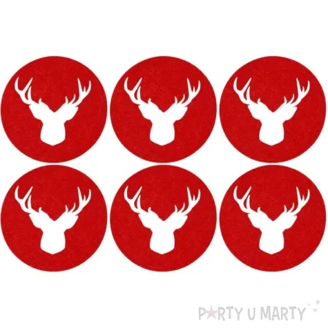 podkladki filcowe jelonek czerwony czakos 6 szt