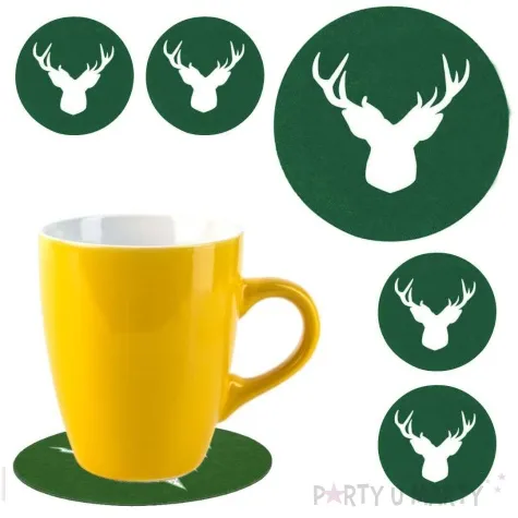 podkladki filcowe jelonek zielony czakos 6 szt