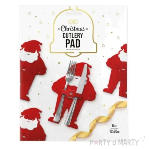 podkladki filcowe mikolaje pod sztucce czerwone partypal 6 szt