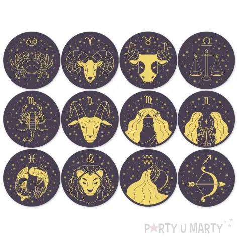 podkladki papierowe andrzejki astro zodiak wz 1 9 5 cm 12 szt