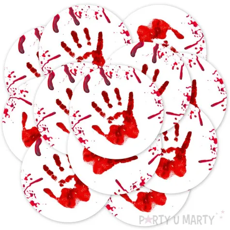 podkladki papierowe halloween krwawa reka 9 5 cm 12 szt