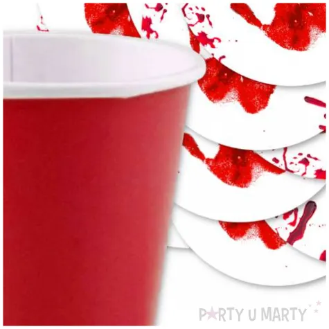 podkladki papierowe halloween krwawa reka 9 5 cm 12 szt