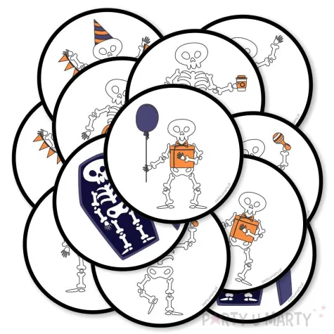 podkladki papierowe halloween wesole kosciotrupy 9 5 cm 12 szt