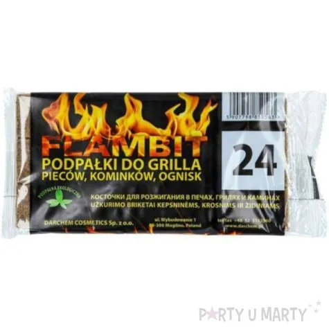 podpalka do grilla i kominka kostki szare darchem 24 szt