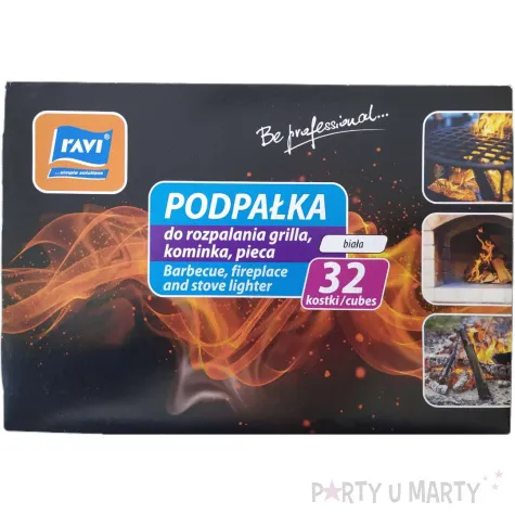 podpalka do kominka biale kostki ravi 32 szt