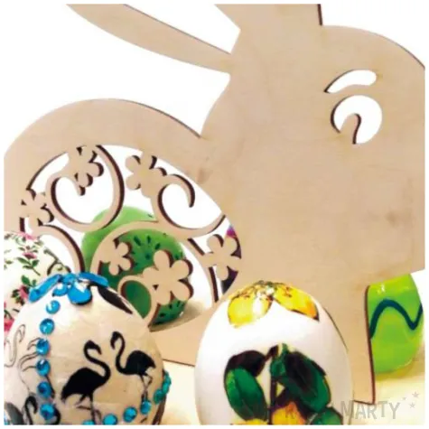 podstawka do jajek krolik z pisanka drewniana 20x20 cm