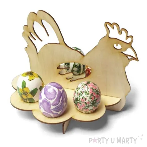 podstawka do jajek kura drewniana 20x17 cm