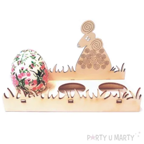 podstawka do jajek trawa baranek drewno 150x96x61 mm