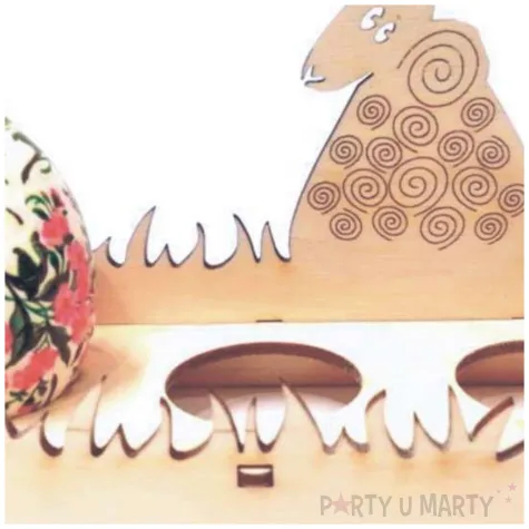 podstawka do jajek trawa baranek drewno 150x96x61 mm