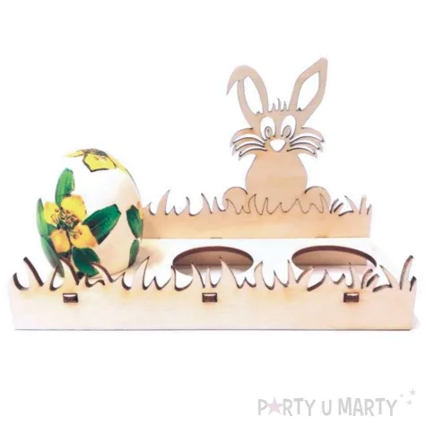 podstawka do jajek trawa zajac drewno 150x96x61 mm