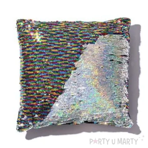 poduszka cekinowy kwadrat teczowa gadgetmaster