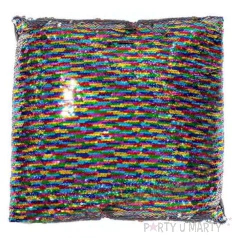 poduszka cekinowy kwadrat teczowa gadgetmaster